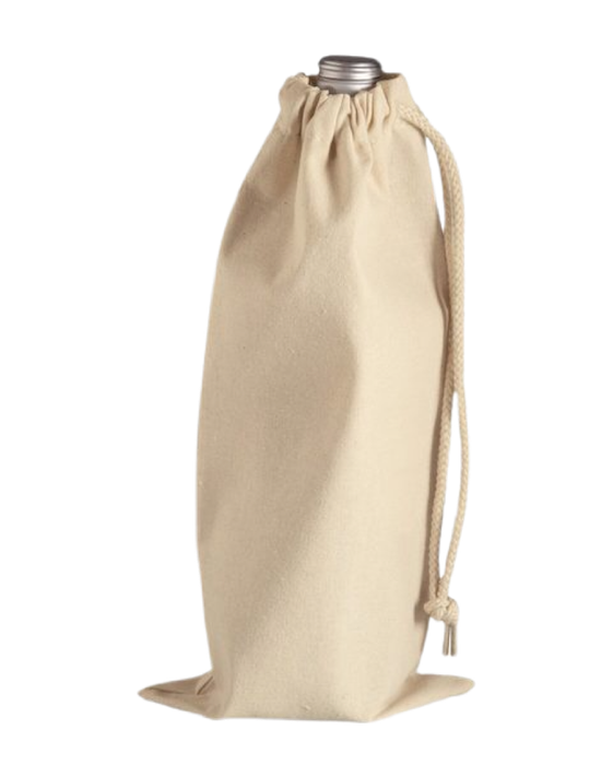 Cotton Canvas Drawstring Wine Bag